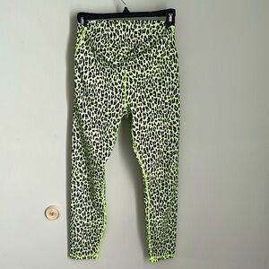 Fabletics Neon Yellow Leopard Print Leggings